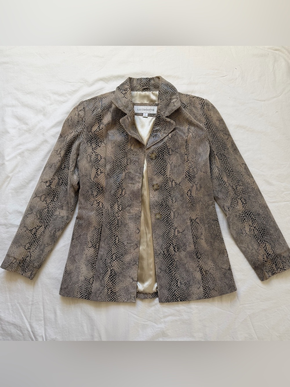 Vintage Liz Claiborne Leather Snake Skin Blazer